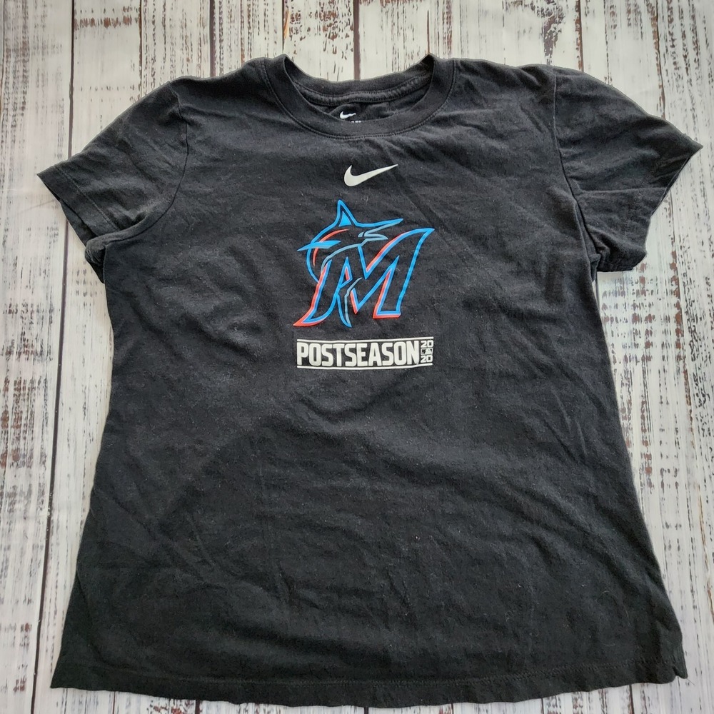 MIami Marlins‎ Postseason 2020 Nike Black Short Sleeve T-Shirt Women's M